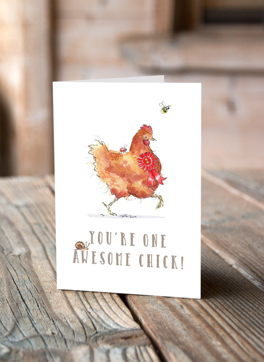 Awesome Chick Chicken Card - Pack of 6