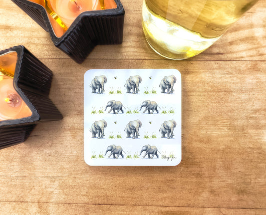 Elephant Pattern Coaster - Wildlife Collection