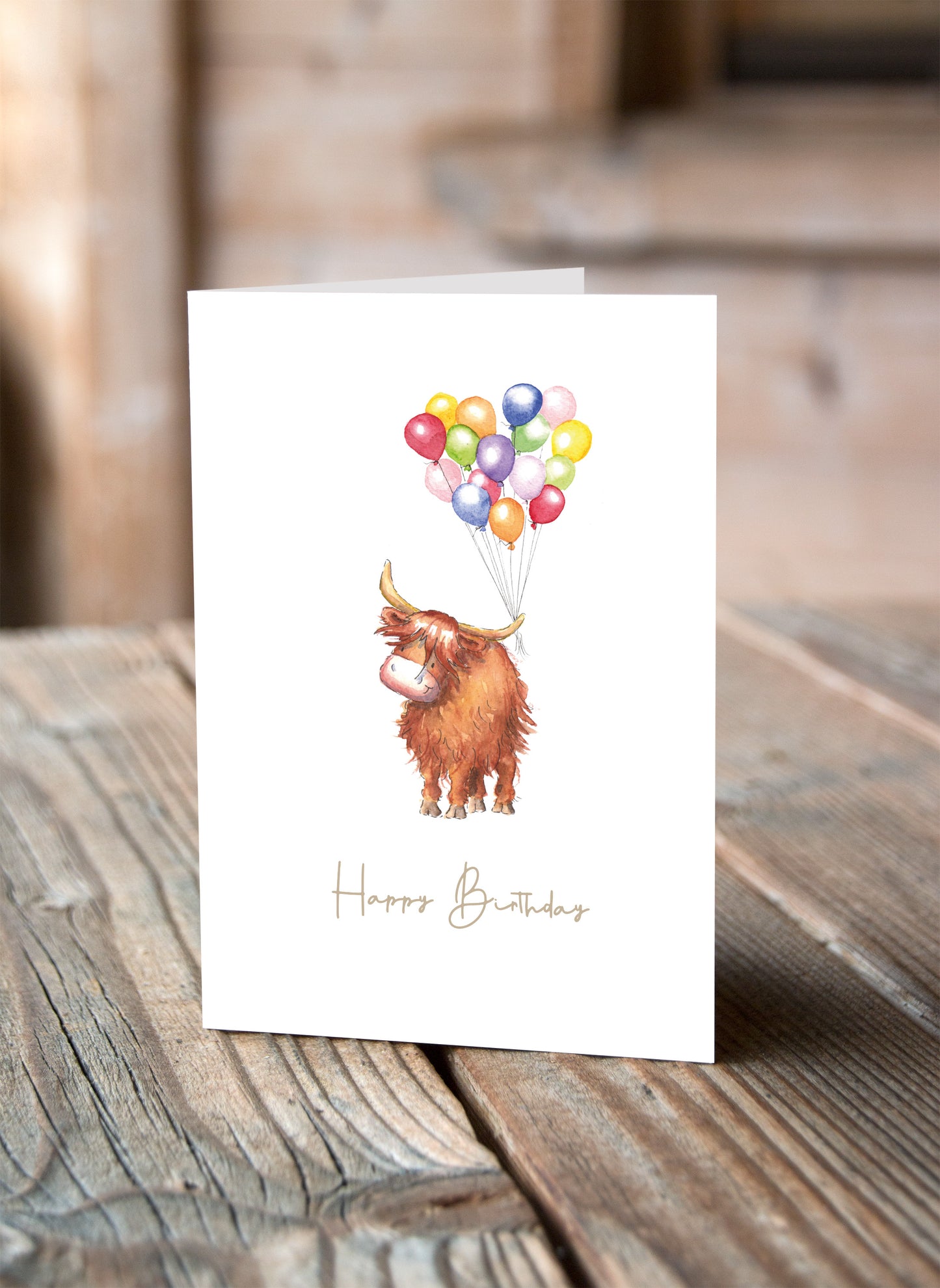 Ellie the Highland Happy Birthday Greeting Card - Pack of 6