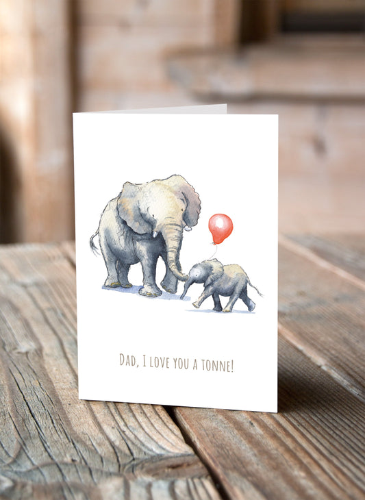 I Love You A Tonne - Father's Day Card - Wildlife Collection - Pack of 6