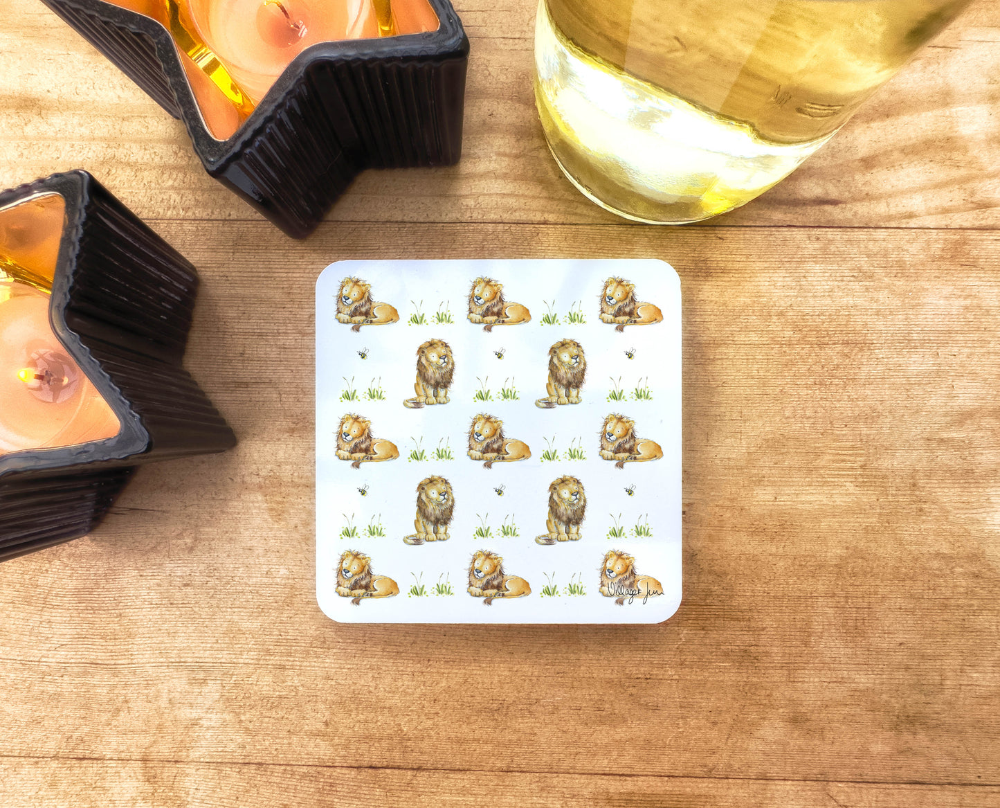 Lion Pattern Coaster - Wildlife Collection