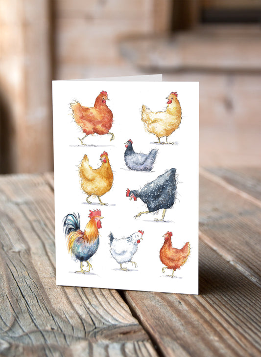 Montage Chicken Card - Pack of 6