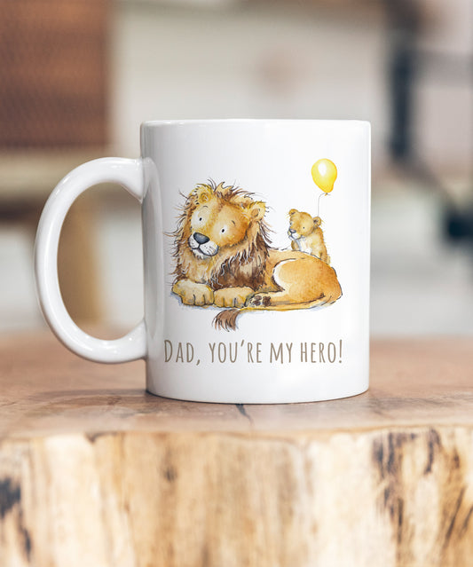 Dad, You're My Hero Lion Mug - Wildlife Collection
