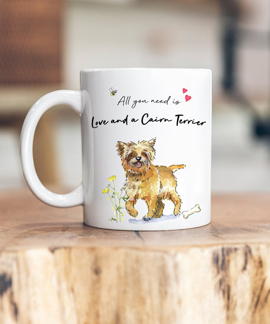 Love and a Cairn Terrier Tan Ceramic Mug