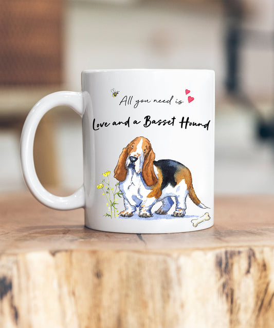 Love and a Basset Hound Ceramic Mug