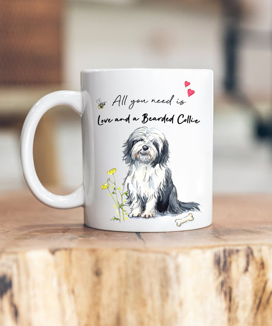Love and a Bearded Collie Ceramic Mug
