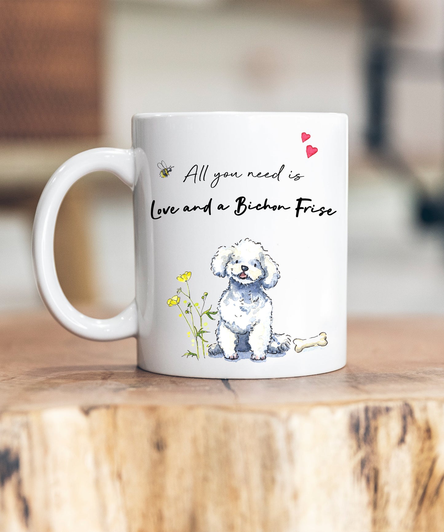 Love and a Bichon Frise Ceramic Mug