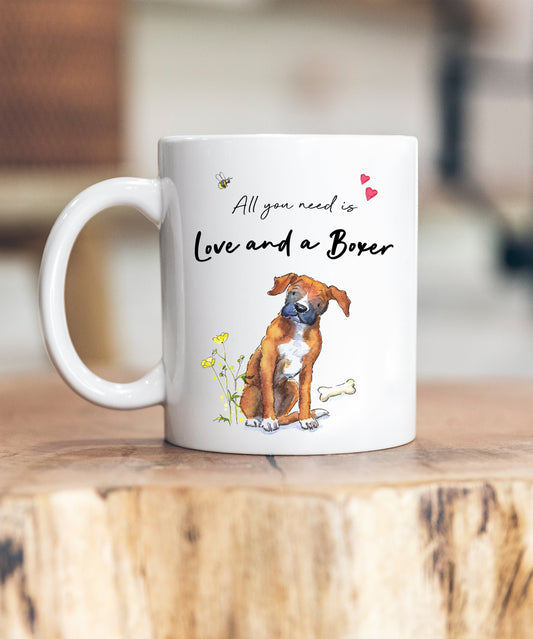 Love and a Boxer Ceramic Mug