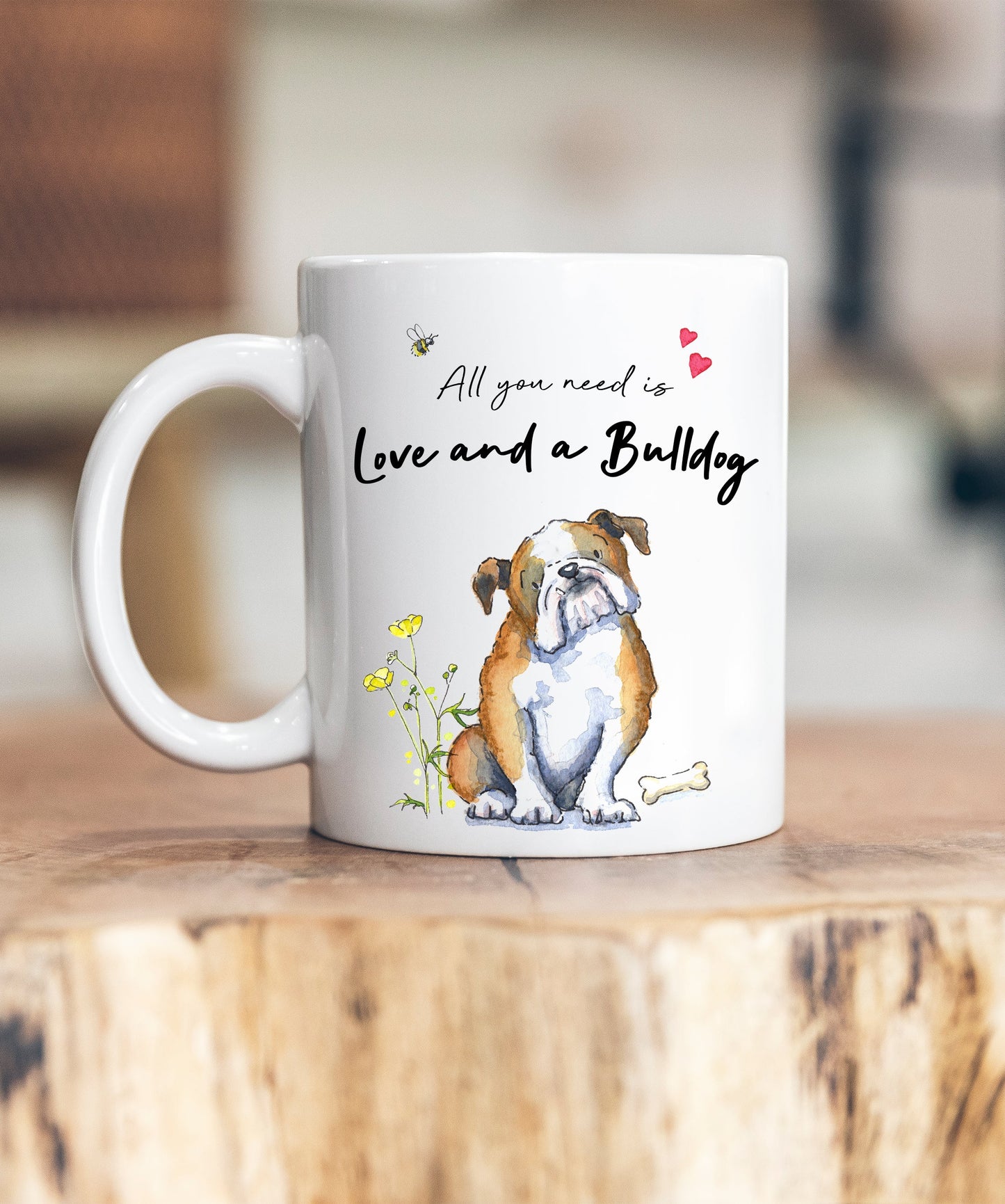 Love and a Bulldog Ceramic Mug