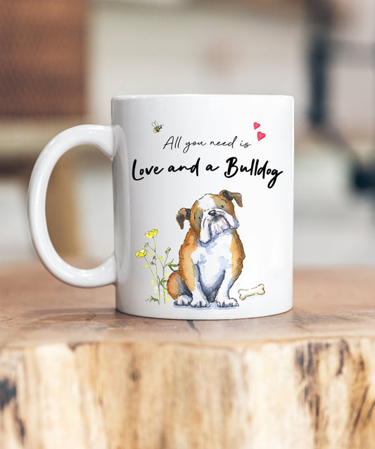 Love and a Bulldog Ceramic Mug