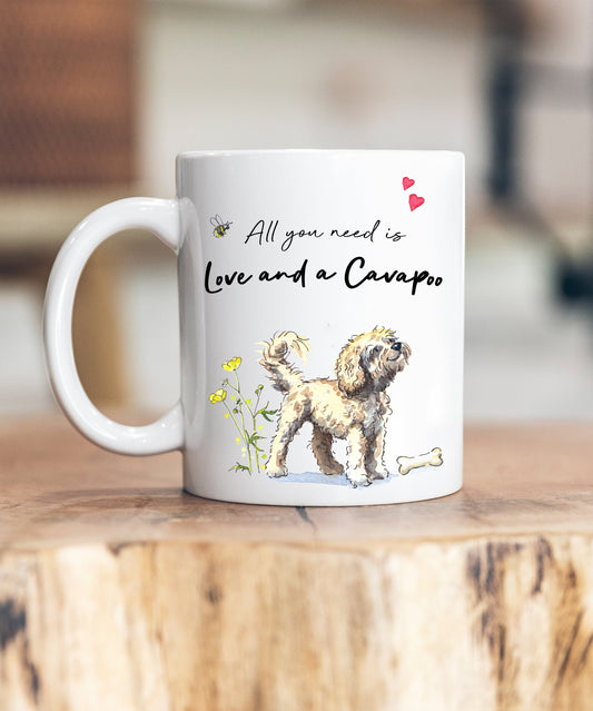Love and a Cavapoo Blonde Ceramic Mug