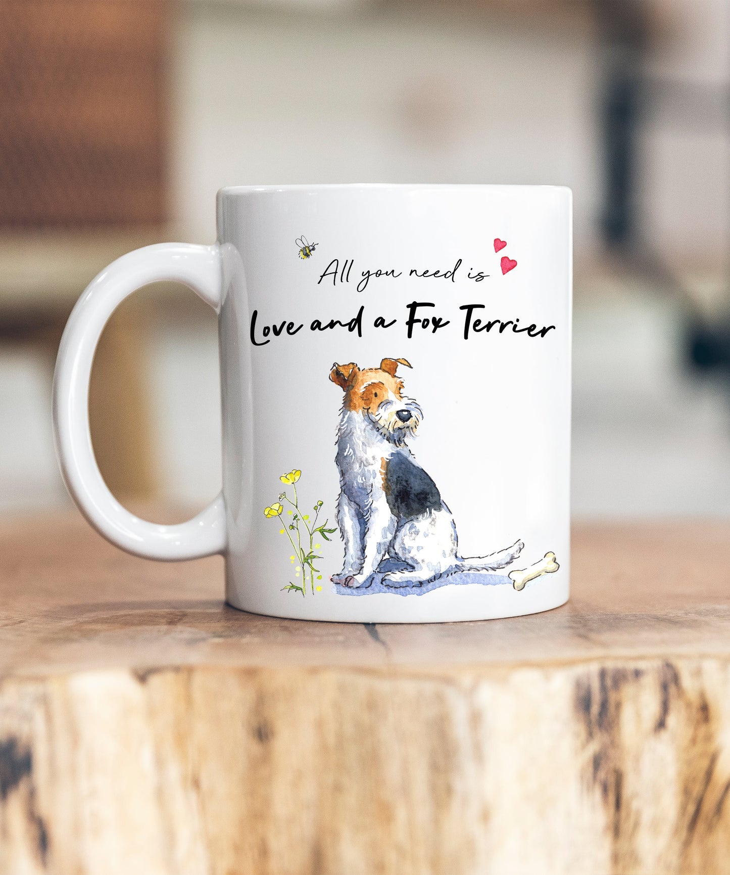 Love and a Fox Terrier Ceramic Mug