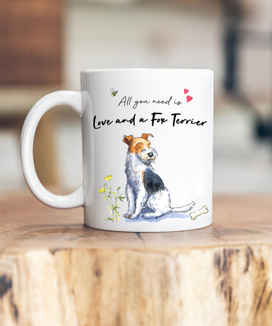 Love and a Fox Terrier Ceramic Mug