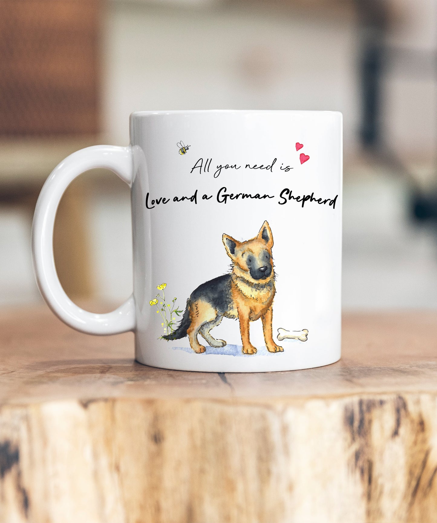 Love and a German Shepherd Ceramic Mug