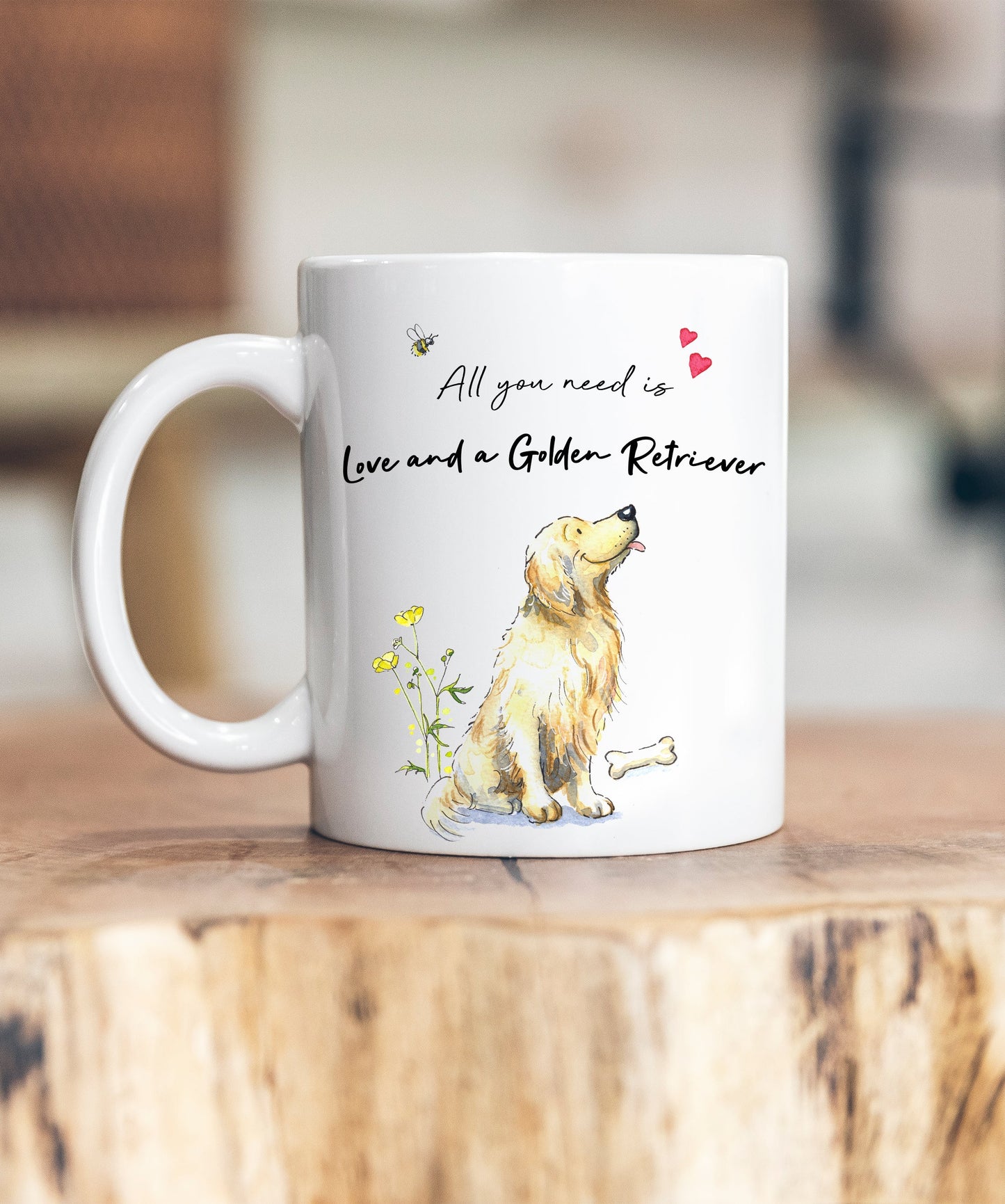 Love and a Golden Retriever Ceramic Mug