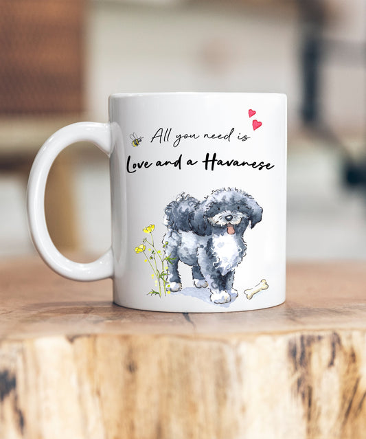 Love and a Havanese Fawn Grey & White Ceramic Mug