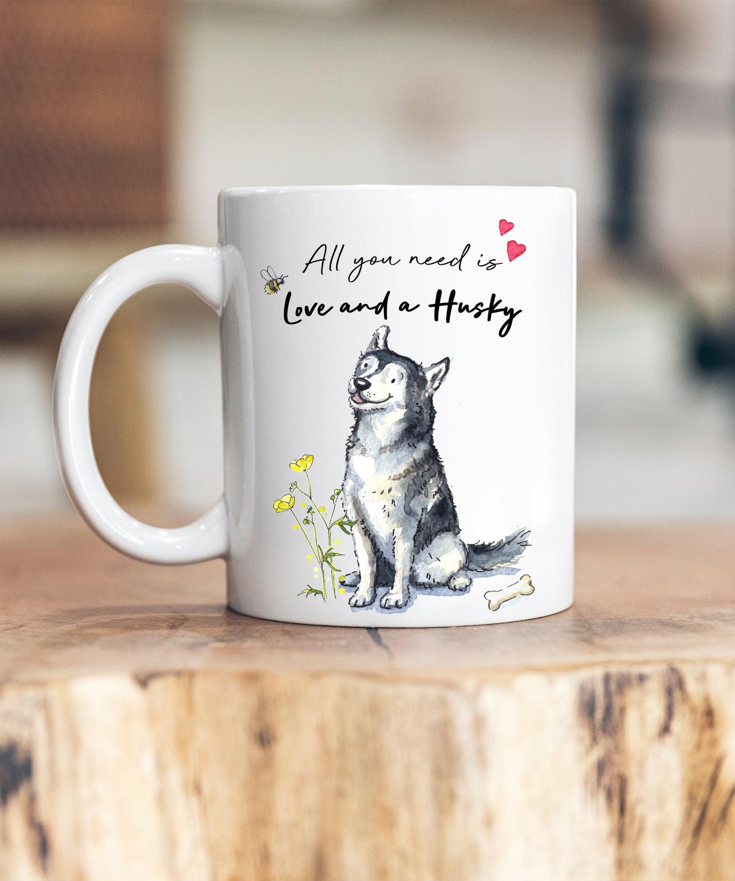 Love and a Husky Ceramic Mug