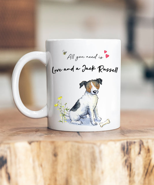 Love and a Jack Russell Sitting Ceramic Mug