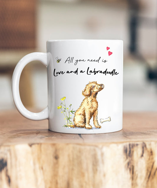 Love and a Labradoodle Blonde Ceramic Mug