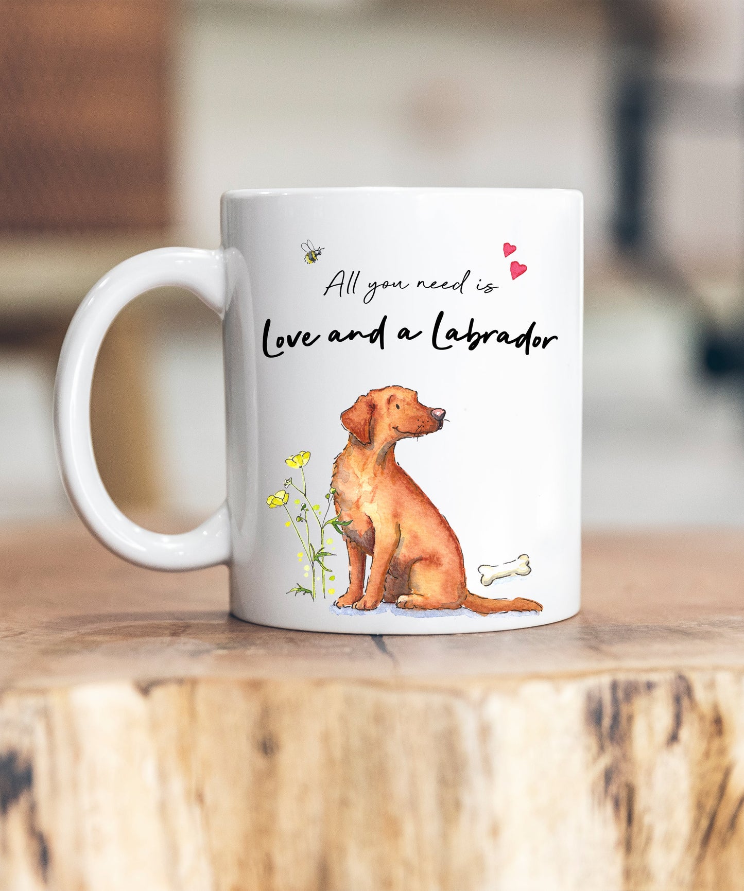 Love and a Labrador Fox Red Ceramic Mug