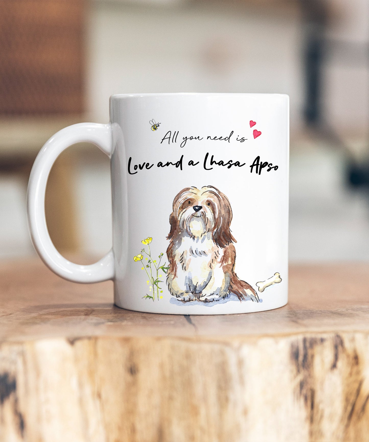 Love and a Lhasa Apso Ceramic Mug