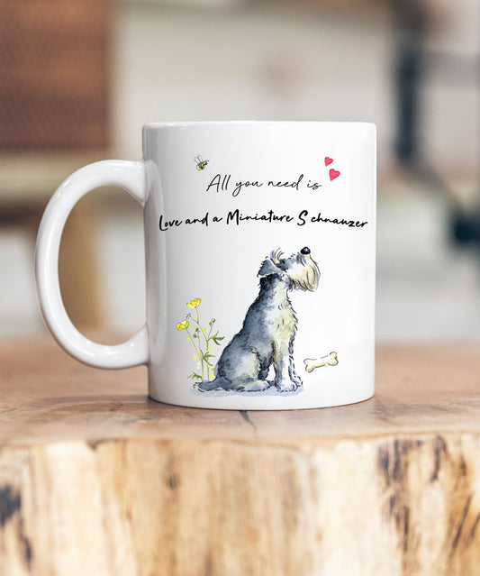 Love and a Miniature Schnauzer Ceramic Mug