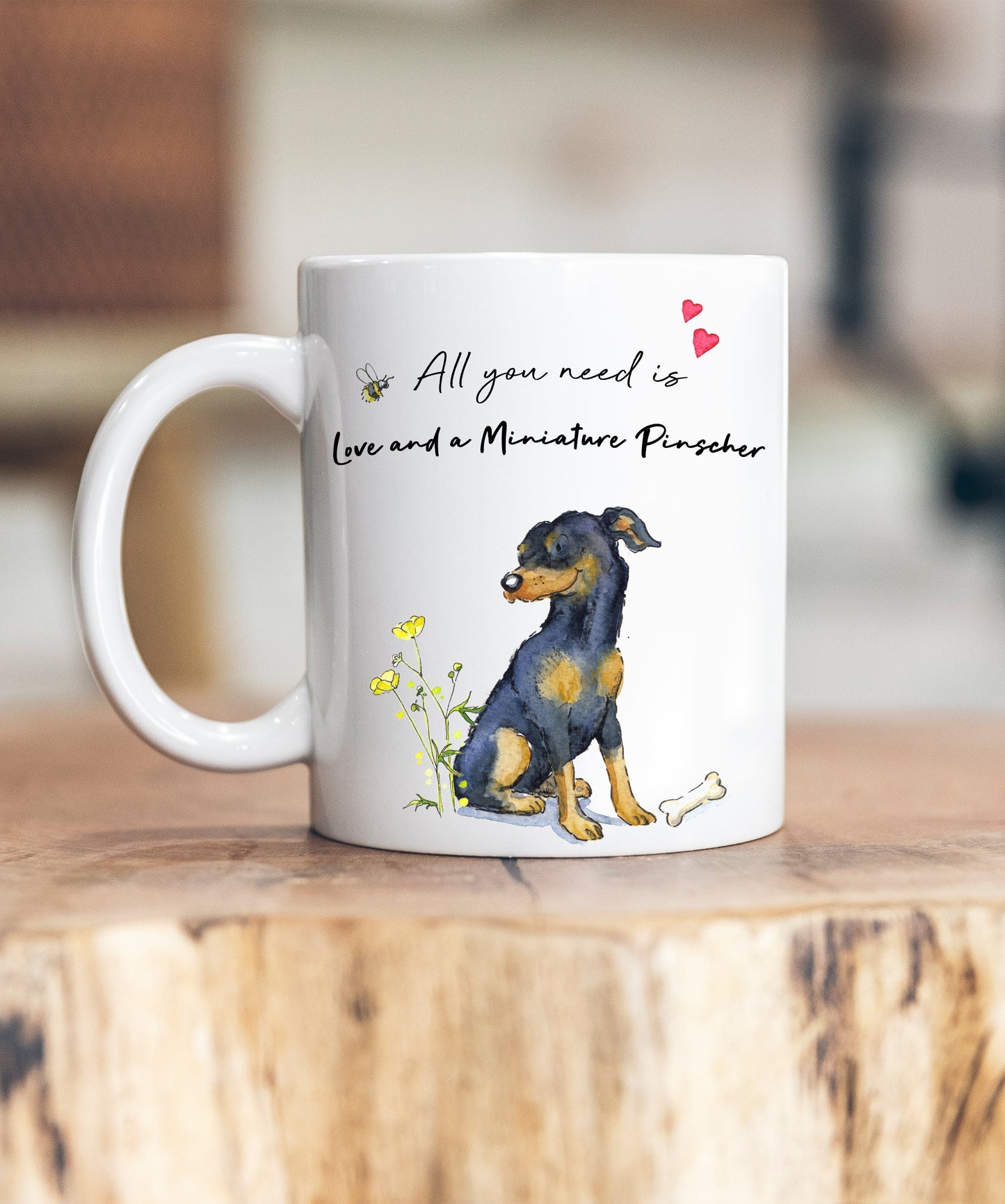 Love and a Miniature Pinscher Ceramic Mug