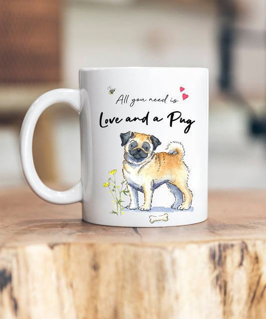 Love and a Pug Ceramic Mug