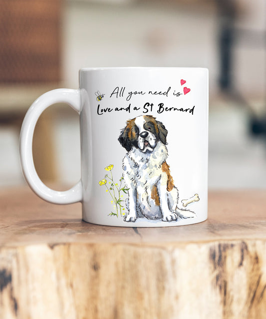 Love and a St Bernard Ceramic Mug