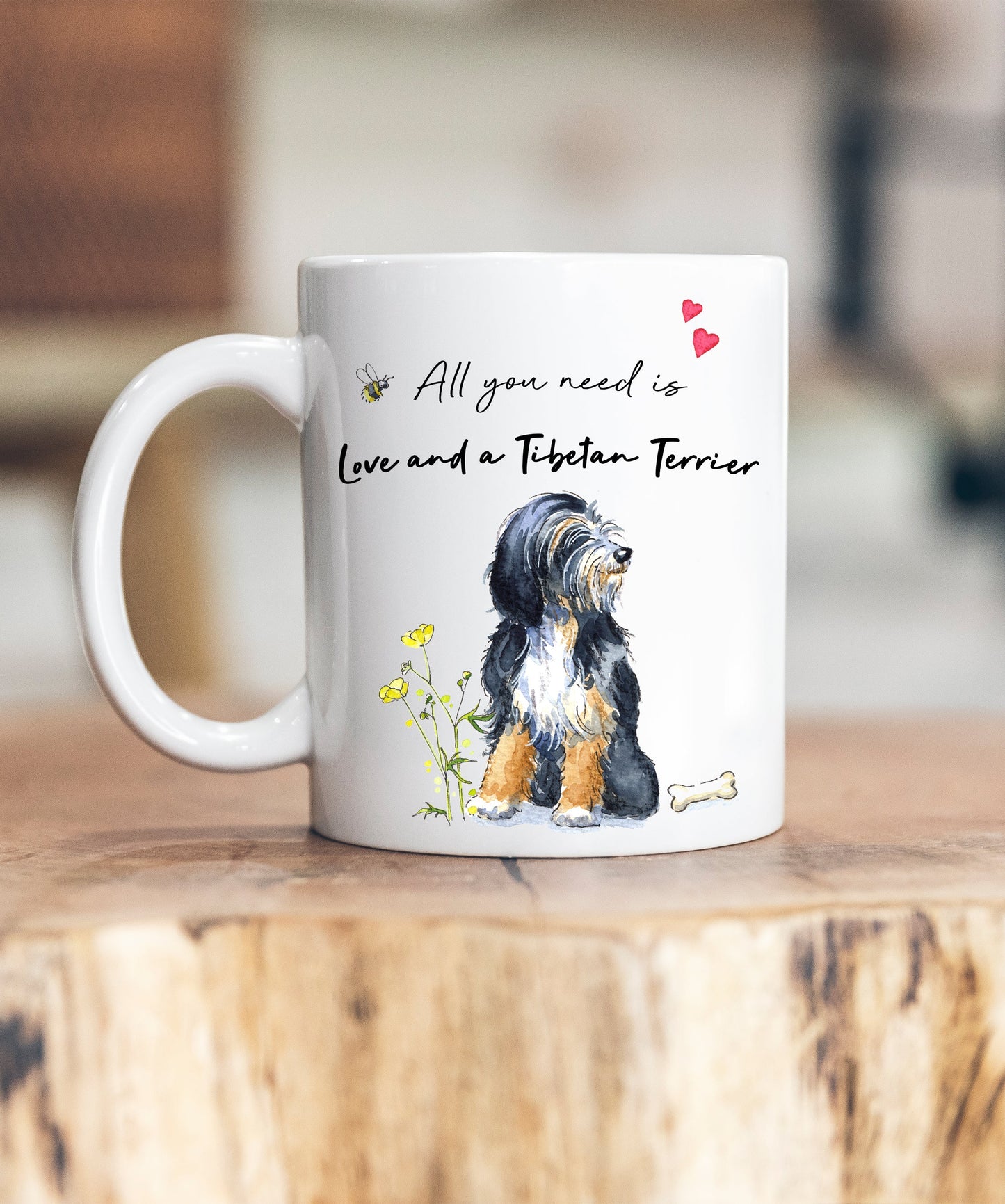 Love and a Tibetan Terrier Ceramic Mug