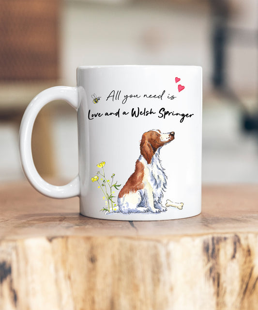 Love and a Welsh Springer Ceramic Mug