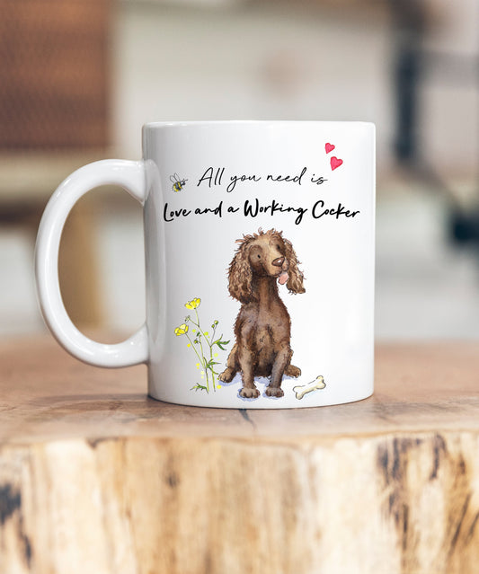 Love and a Cocker (Working) Liver Ceramic Mug