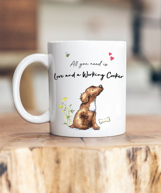 Love and a Cocker (Working) Ceramic Mug