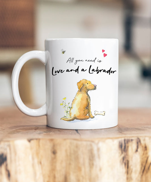 Love and a Labrador Yellow Ceramic Mug