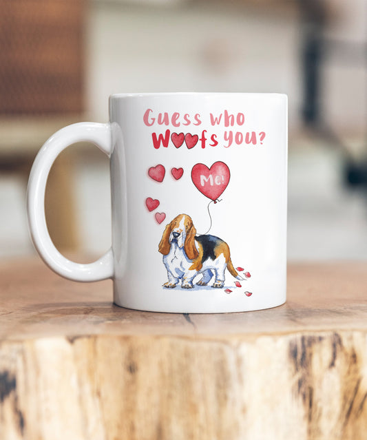 Basset Hound Guess Who Woofs You Ceramic Mug