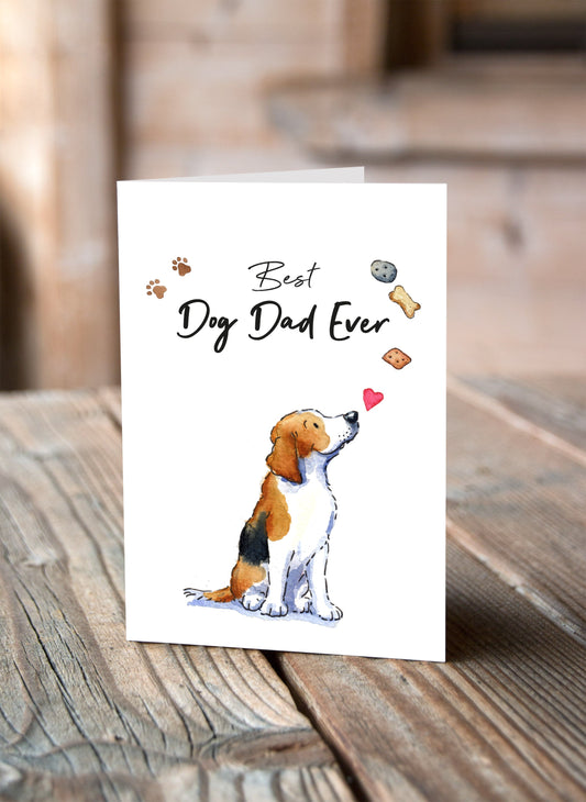 Best Dog Dad Beagle Greeting Card