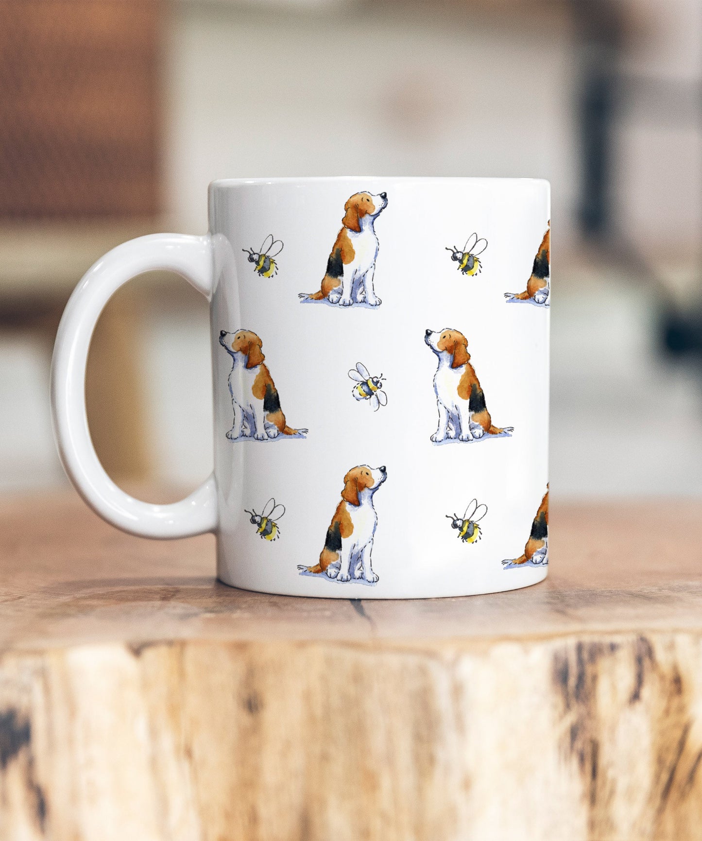 Beagle and Bee Ceramic Mug