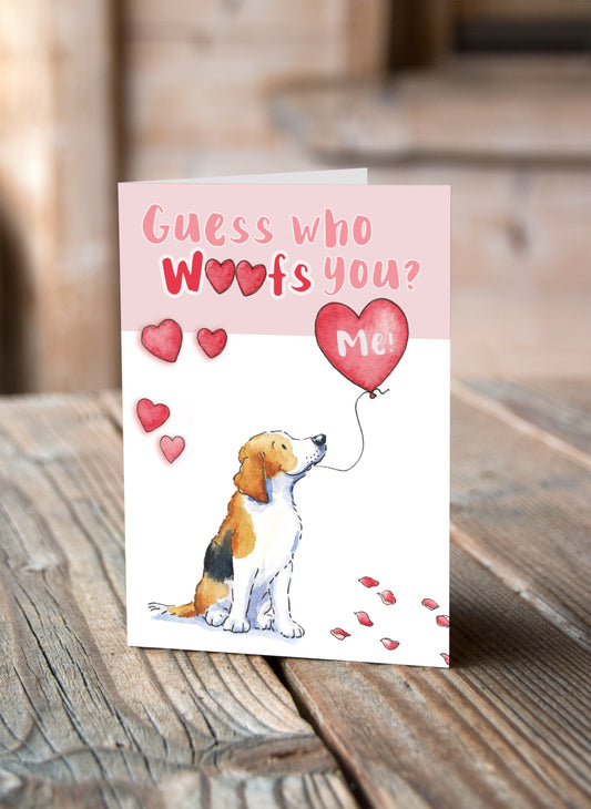Beagle Valentine's Card