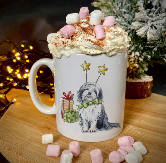 Bearded Collie Christmas Ceramic Mug