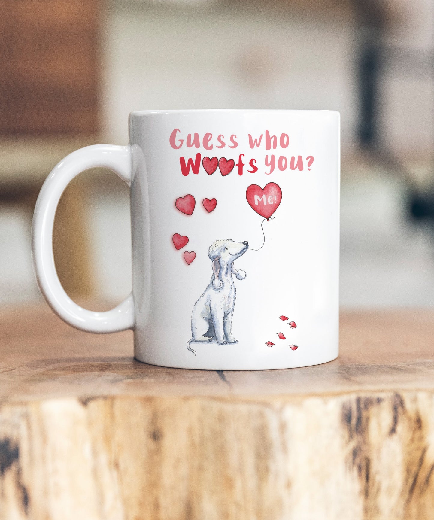 Bedlington Terrier Guess Who Woofs You Ceramic Mug