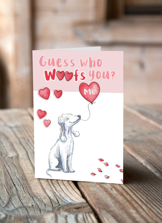 Bedlington Terrier Valentine's Card