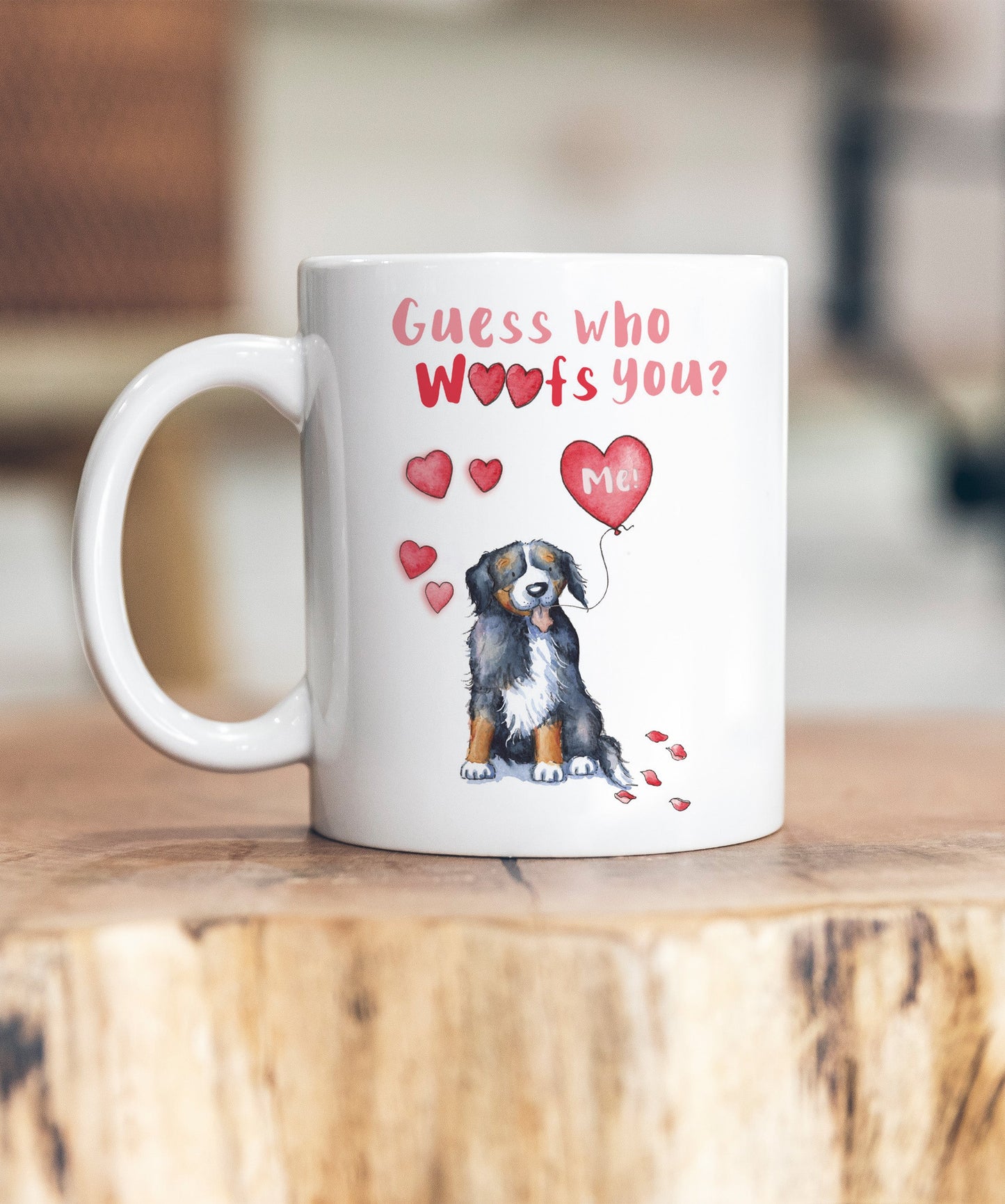 Bernese Mountain Dog Guess Who Woofs You Ceramic Mug