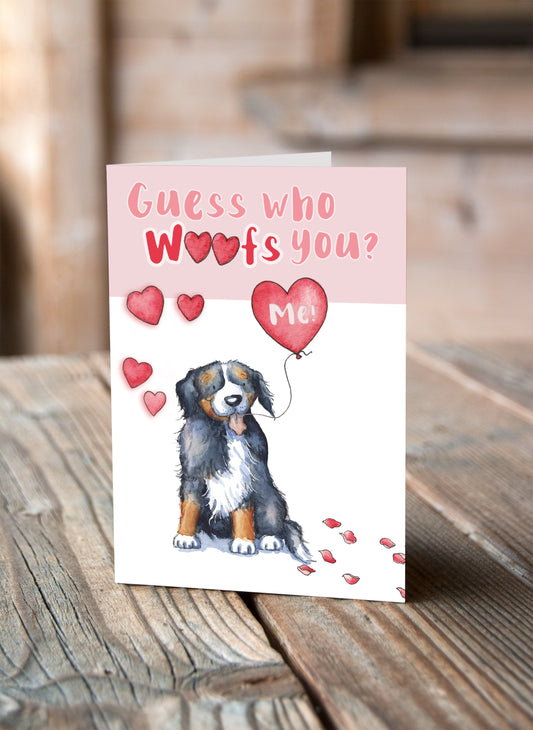 Bernese Mountain Dog Valentine's Card