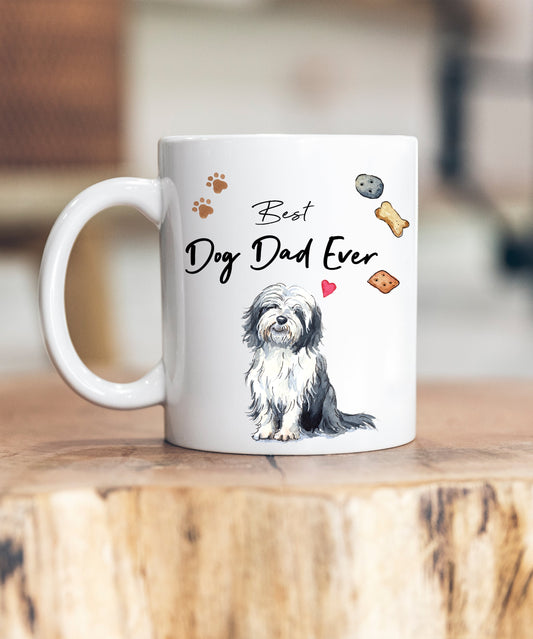 Best Dog Dad Bearded Collie Ceramic Mug