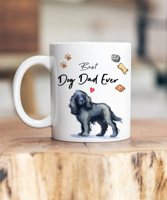 Best Dog Dad Cocker Spaniel Black Ceramic Mug