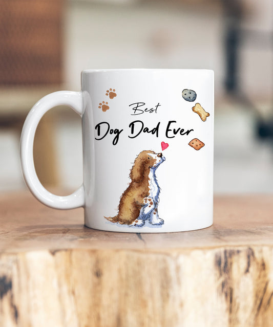 Best Dog Dad Cocker Spaniel Liver & White Ceramic Mug