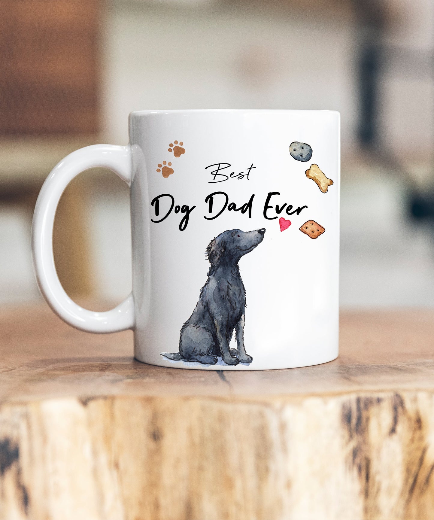 Best Dog Dad Flat Coated Retriever Ceramic Mug