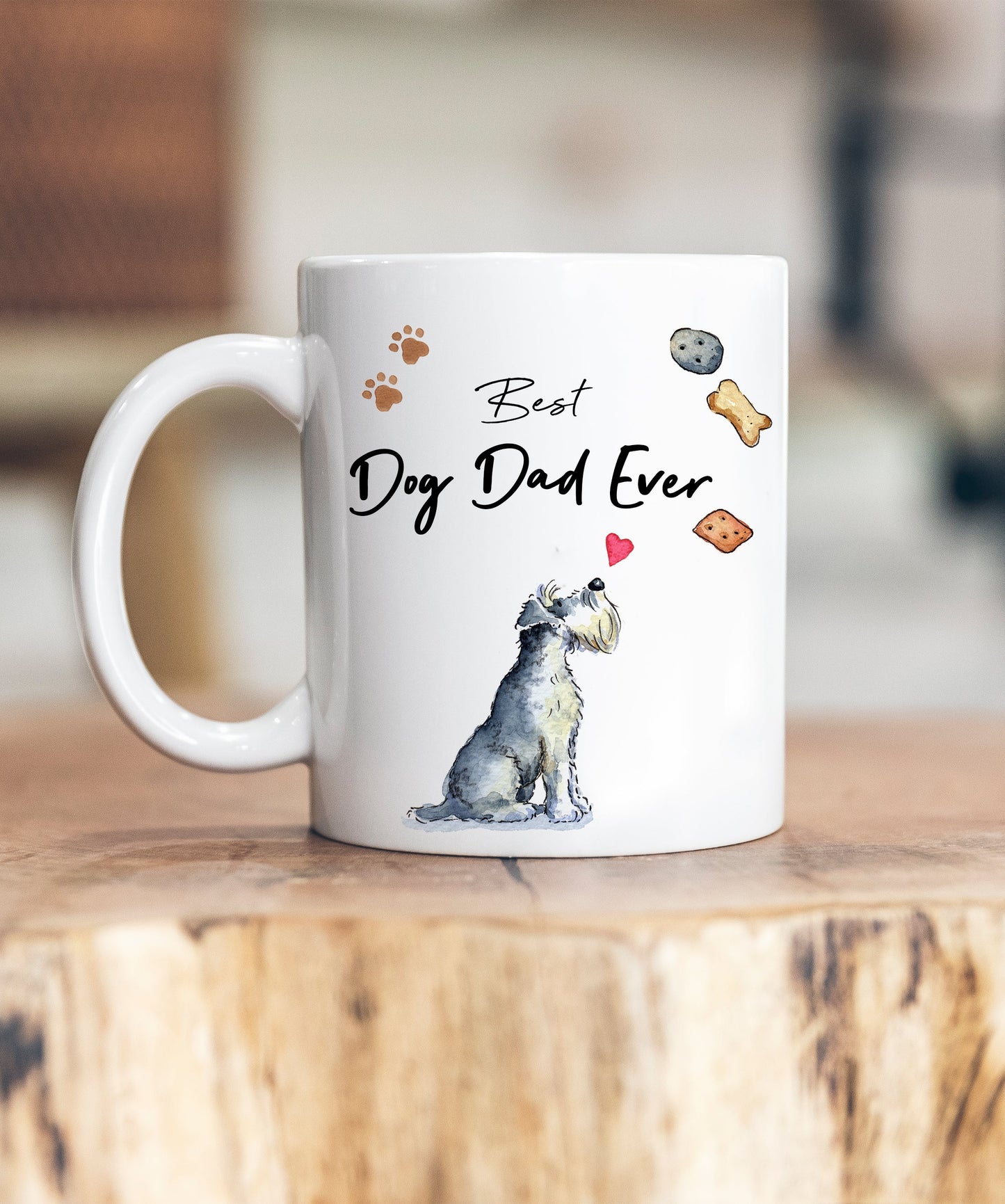 Best Dog Dad Miniature Schnauzer Ceramic Mug