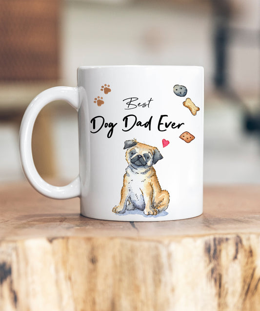 Best Dog Dad Pug Ceramic Mug