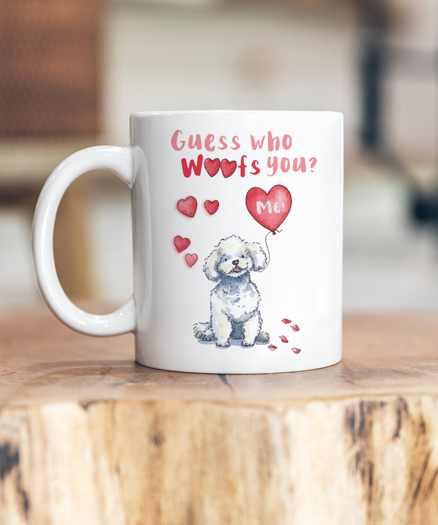 Bichon Frise Guess Who Woofs You Ceramic Mug